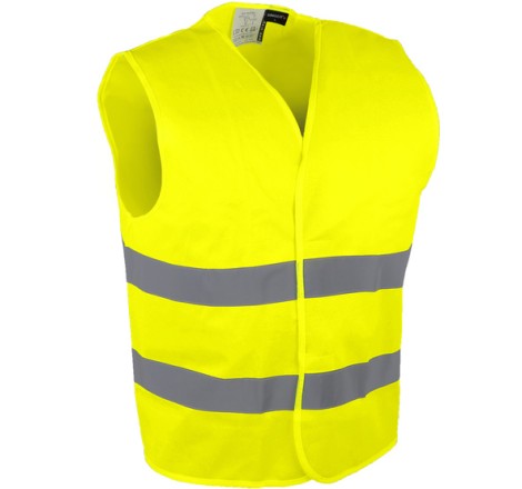 GILET  HV JAUNE 2 BDES HOR L