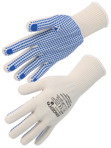 [SINNYM1321408] GANT MANUTENTION POLYAMIDE/COTON MOUSSE PICOTS PVC PAUME J13 T8