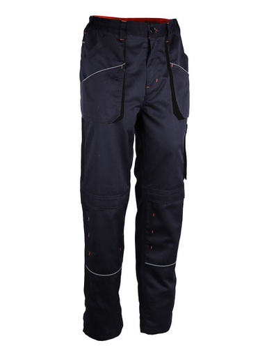 [SINPRAGBLE02] PANTALON TRAVAIL BLEU/NOIR/ORANGE POLYESTER/COTON (65/35) TAILLE M