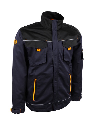 [SINVILBLE05] VESTE TRAVAIL BLEU/NOIR POLYESTER/COTON (65/35) 245G/M2 TAILLE 2XL
